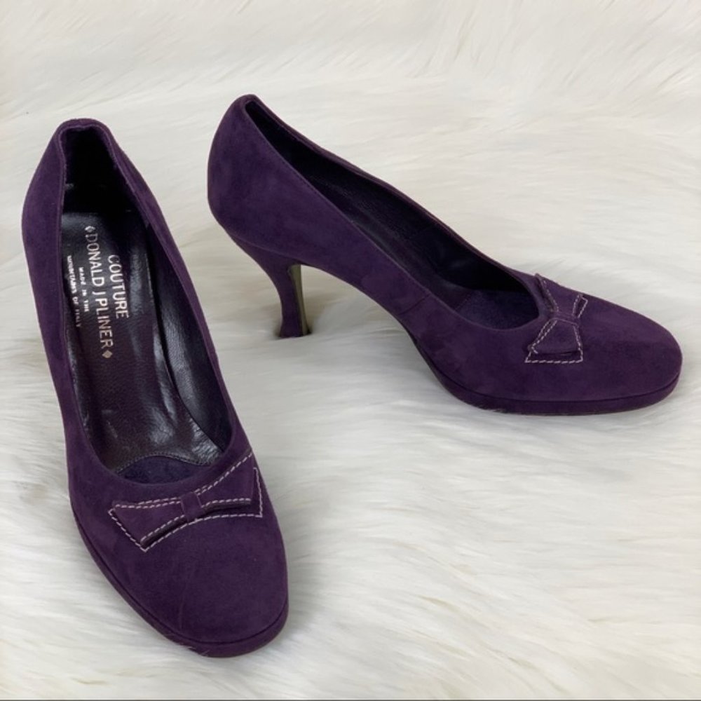 Donald J. Pliner Suede 'Dame' Platform Bow Pumps